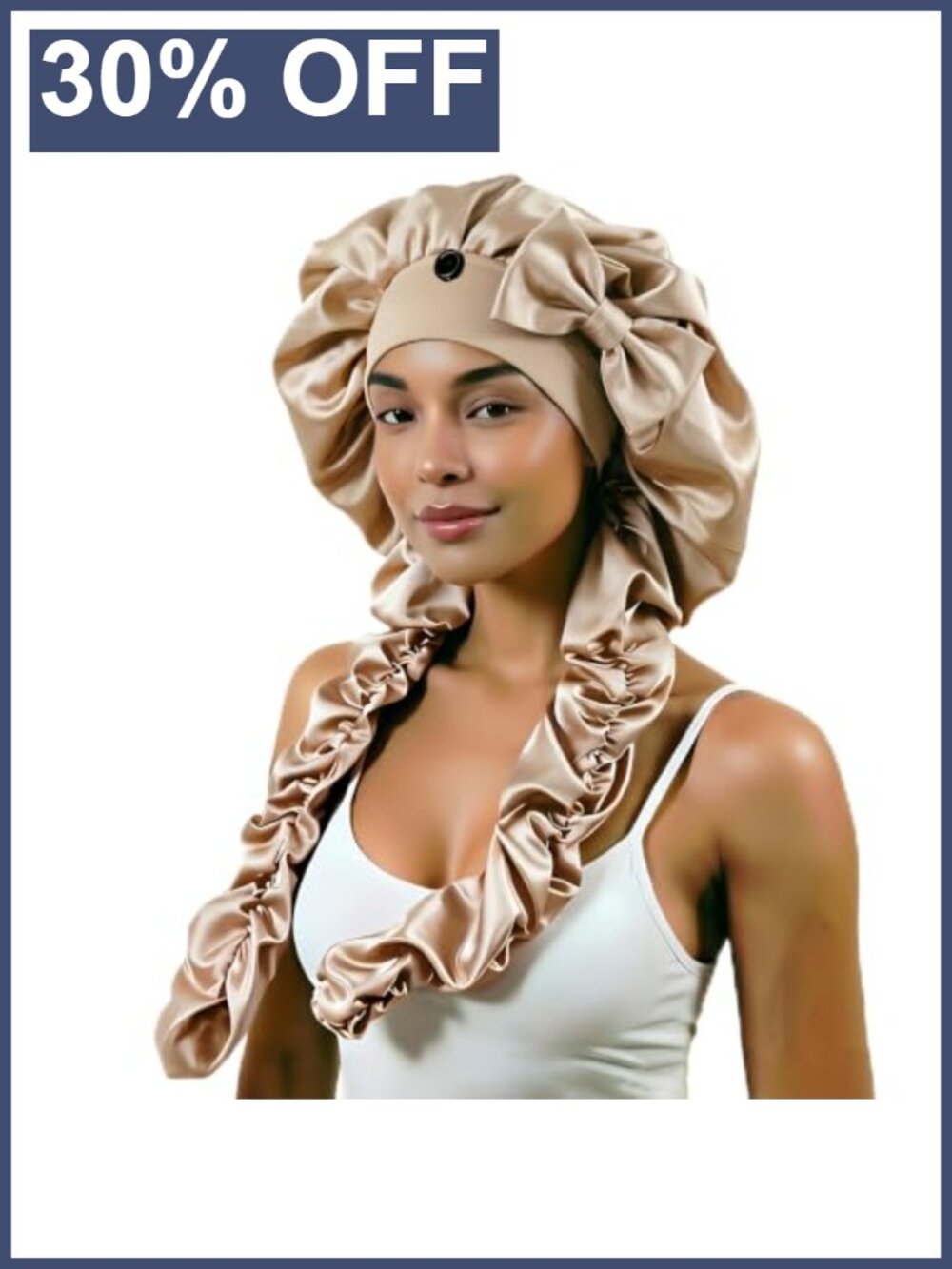 Satin Bonnet for Braids, Long Hair Sleeping Cap with Soft Knit Band